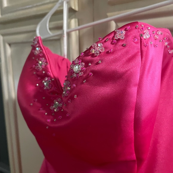 Y2K Xcite Pink Mini Strapless Prom Dress - Picture 5 of 11